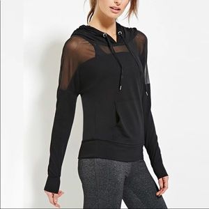 Sheer Patchwork Black Hoodie🖤